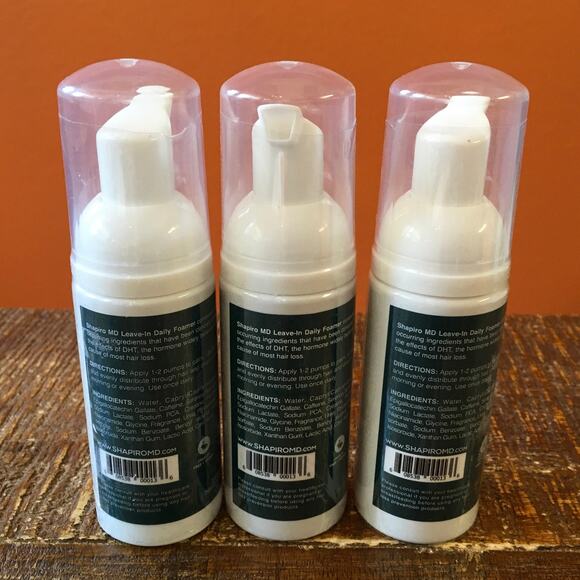 Shapiro MD Hair Growth Leave In Daily Foamer *Lot of 3* Hair Loss Balding SEALED - Picture 2 of 3